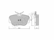 Bremsbelagsatz Metelli 22-0041-0 Vorderachse (ohne Verschleißwarnkontakt) Mercedes-Benz 190 (W201) Oe Nr  A0004208920 A0004209120 A0014201020 A0014208120 A0024200220 0004208920 0004209120 0014201020 0014208120 0014209620 0024200220