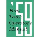 1959 Ford F1 F2 F3 Pick Up Bedienungsanleitung Owners Manual Anleitung Buch