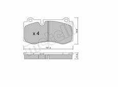 Bremsbelagsatz Vorderachse Metelli 22-0669-0 (ohne verschleißkontakt) Mercedes-Benz E-Klasse (W211) S-Klasse (W221) SL (R230) 68002193AA A0044206220 A0044208020 A004420802041 A0054207820 0044206220 0044208020 004 420802041 0054207820