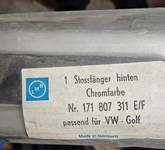 Stoßstange hinten Chromfarbe Bj 1975-1979 171807311E 171807311F VW GOLF MK1