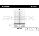 RIDEX Innenraumfilter 424I0059 Filter, Innenraumluft,Pollenfilter MITSUBISHI,SMART,COLT VI (Z3_A, Z2_A),COLT CZC Cabriolet (RG),FORFOUR (454)