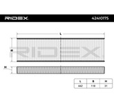 RIDEX Innenraumfilter 424I0175 Filter, Innenraumluft,Pollenfilter MINI,Schrägheck (R56),Schrägheck (R50, R53),Clubman (R55),Cabrio (R57),Cabrio (R52)