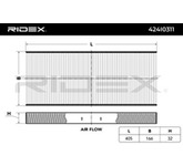 RIDEX Innenraumfilter 424I0311 Filter, Innenraumluft,Pollenfilter OPEL,FIAT,PEUGEOT,COMBO Kasten/Kombi (X12),Combo Combi / Tour (X12)