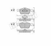 Bremsbelagsatz Metelli 22-0555-0 (ohne Verschleißkontakt) Mini (R50, R53) Mini Cabrio (R52) Oe Nr 34111503076 34112167233 34112167235 34116761287 34116765446 34116770332