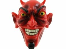 Teufelskopf als Klebe Emblem Devils Head Hell 666 Rat Rod Satan Diablo Beelzebub