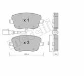 Bremsbelagsatz Vorderachse Metelli 22-0547-1 Seat Ibiza 3 (6L1) VW Polo 4 (9N, 9A) Oe Nr 6Q0698151C