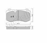 Bremsbelagsatz Vorderachse Metelli 22-0669-0 (ohne verschleißkontakt) Mercedes-Benz E-Klasse (W211) S-Klasse (W221) SL (R230) 68002193AA A0044206220 A0044208020 A004420802041 A0054207820 0044206220 0044208020 004 420802041 0054207820