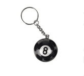 Schlüsselanhänger schwarze Acht 38 mm Eight-Ball Pool Billiard-Kugel 8 Ball 9er