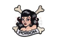 Aufnäher Patch Girls are Poison PinUp Rockabella Betty Femme Fatale Nude Psych