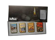 Benzin-Feuerzeug "Oldtimer" 4er Set-Box