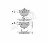 Bremsbelagsatz Metelli 22-0558-0 (ohne verschleißkontakt) Vorderachse BMW 1 E82 3 E90 3 E93 3 E92 5 E60 5 E61 6 E63 6 E64 7er E65 E66, E67 Oe Nr 34111763089 34112283865 34116753668 34116761283 34116763089 34116763591 34116764437 34116764438 34116764540