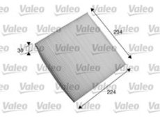 Filter, Innenraumluft 'VALEO ESSENTIAL' | Valeo, Breite: 224 mm, Höhe: 30 mm Länge: 234 mm