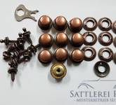 Loxx Set 10 x Oberteil mit glattem Kopf + 10 x Unterteil Holz-Blechschraube 12 mm alt kupfer + 1 x kleinen Loxx Schlüssel gratis