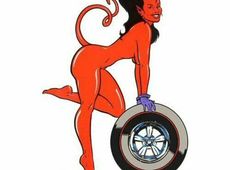 Aufkleber Wheel Girl, Coop Race Dragster Hot Rod Custom Devil Teufel Bonneville