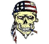 Aufkleber American Skull von Pizz Easy Rider Patriotism USA Chopper Rebel Race