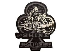 Jimmy Shine Aufnäher Patch So-Cal Pomona Kustoms Cycles Hot Rods Bones Skull HD