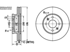 Bremsscheibe | ATE, Außendurchmesser: 256,0 mm, Bremsscheibendicke: 22,0 mm Höhe: 46,6 mm