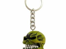 Schlüsselanhänger o. Spiegelhänger Green Skull Schädel Totenkopf Rat Rod Custom