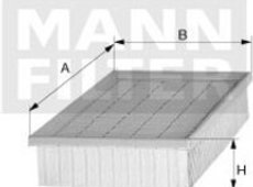 Luftfilter | Mann-Filter, Breite: 155 mm, Länge: 194 mm