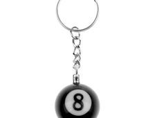Schlüsselanhänger schwarze Acht 25 mm Eight-Ball Pool Billiard-Kugel 8 Ball 9er