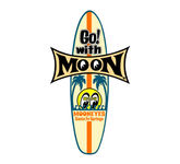 Mooneyes Surfboard Aufkleber Tiki Go With MOON Hawai Woodie Surf Hot Rodding Bug