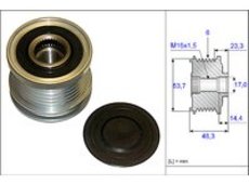 Generatorfreilauf | INA, Abstand erste Rille: 23,25 mm, Durchmesser 1/Durchmesser 2: 53,7/17,0 mm Ergänzungsartikel/Ergänzende Info 2: Spezialwerkzeug zur Montage notwendig