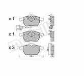 Bremsbelagsatz METELLI 22-0181-4 (Inkl Verschleisskontakt )Vorderachse VW Golf 4 (1J1) Oe Nr JZW698151C 1J0698151K 1J0698151M 8N0698151A 8N0698151C 8N0698151E