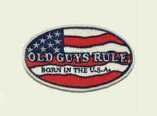 OLD GUYS RULE gestickter Aufnäher Patch Oldschool Trend Marke USA Rock a Billy