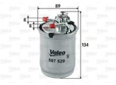Kraftstofffilter | Valeo, Außendurchmesser: 89 mm, Gewindemaß Ausgang: 8 Gewindemaß Eingang: 8