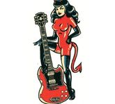 Aufkleber Guitar Devil Girl Vince Ray Gibson Fender Seagull Yamaha Rockabilly V8