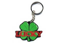 Schlüsselanhänger "Lucky" Gummi Kleeblatt Glücksbringer Clover Glücksklee Irish