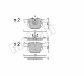 Bremsbelagsatz Hinterachse 22-0644-4 BMW X5 (E70) X5 (F15, F85) X6 (E71, E72) X6 (F16, F86) (Ohne Verschleiskontakt) 34212413040 34212413041 34216776937 34216857108 34216868497