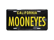MOONEYES Kennzeichen Californien schwarz license plate vintage style beach surf