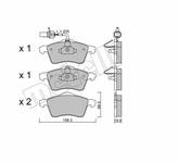 Bremsbelagsatz Vorderachse Metelli 22-0263-1 T4 Bus (70B, 70C, 7DB, 7DK, 70J, 70K, 7DC, 7DJ) Oe Nr 7D0698151D 7D0698151F