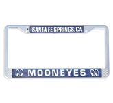 MOONEYES Kennzeichenrahmen Santa Fe Springs, blau license plate frame Rockabilly