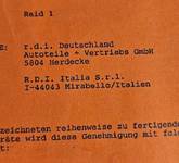 ABE Gutachten Raid 1 KBA 70006 Nachtrag/3  Lenkrad Sportlenkrad Gutachten Stand Jahr 1/92