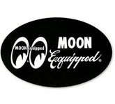 Mooneyes MOON Equipped Oval seidenmatt schwarzer Aufkleber Vintage Style