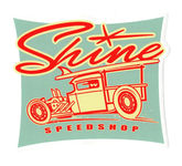 Aufkleber SHINESURF Jimmy Shine Speedshop Hot Rod Customs Restoration Racing