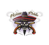 Aufkleber MEXICAN PRIDE Pistolero Sombrero Skull Duell Baja California Mustache