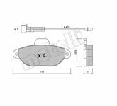 Bremsbelagsatz Vorderachse Metelli 22-0159-0 Fiat Punto 1 (176) Lancia Y (840) Oe Nr 5892736 71737178 8660004666 8671016577