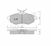 Bremsbelagsatz Vorderachse Metelli 22-0328-0  Citroën C2 (JM) C3 I (FC, FN) 1611457180 1617257080 4252.36 425236 4252.58 425258 4253.45 4253.69 4253.84