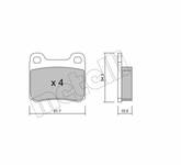 Bremsbelagsatz Hinterachse Metelli 22-0092-1 (ohne verschleißkontakt) Mercedes-Benz E-Klasse (W124) 124 Coupe (C124) A0004209820 0004209820