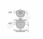 Bremsbelagsatz (ohne Verschleißanzeiger) Hinterachse Metelli 22-0773-0 BMW 5er Touring (E61) Oe Nr 34110301476 34116763305 34210403290 34212228429 34212284296 34212284685 34212339291 34212339292 34212413049 34216757536 34216761286 34216763012 34216763305 