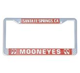 MOONEYES Kennzeichenrahmen Santa Fe Springs, rot license plate frame Bonneville 
